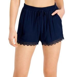 Kingston Grey Crochet Lace Trim Shorts